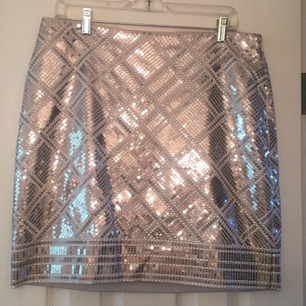 White Hpuse Black Market Sequins Skirt